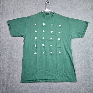 Oneita VTG 90s Bird Poop Graphic Single stitch Short Sleeve Tee Men's Sz XL